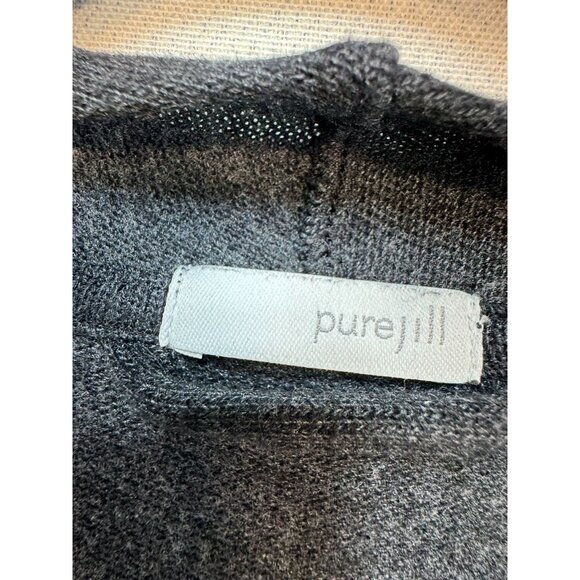 Pure Jill Womens Open Front Cardigan Sweater Size S Charcoal Gray Pockets - Picture 2 of 10